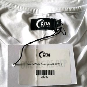 Zyia Mens white Athletic Shirt L